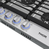30 Inch Professional Gas Cooktop In Stainless Steel