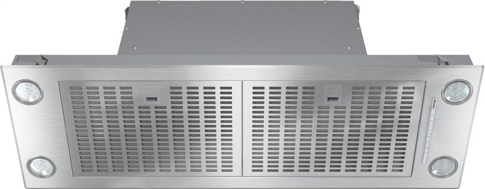 DA 2390 Stainless steel - Insert ventilation hood with energy-efficient LED lighting and backlit controls for easy use.