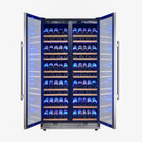 Forno Vernazza 40-Inch Side-by-Side Dual Zone Wine Cellar, 25.07 cu.ft Capacity, Stainless Steel, Temperature Control, UV-Protected Glass Door, Wooden Shelves