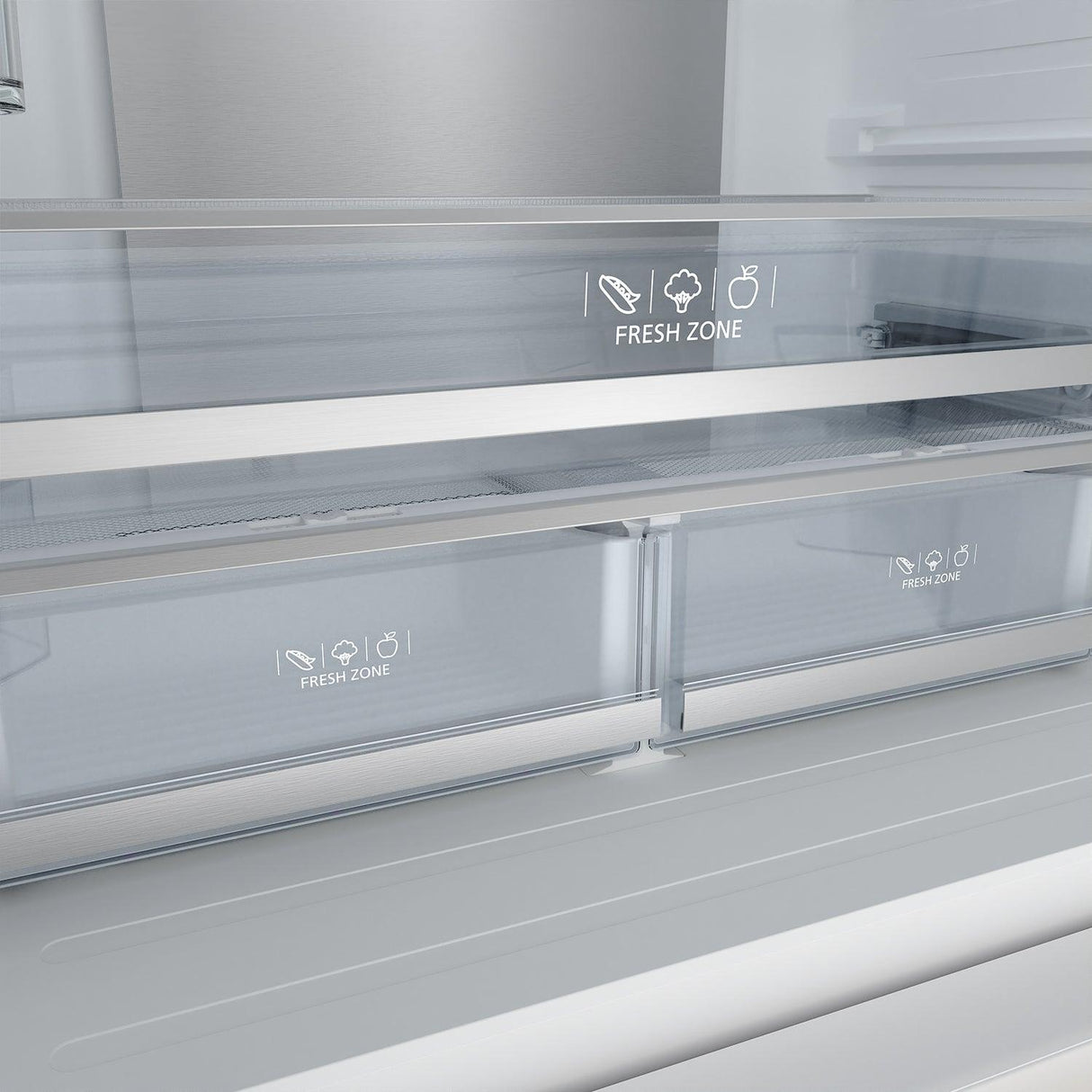 36 Inch French Door Counter Depth Refrigerator With Ice Maker - White/bronze  Gordon Ramsay Series