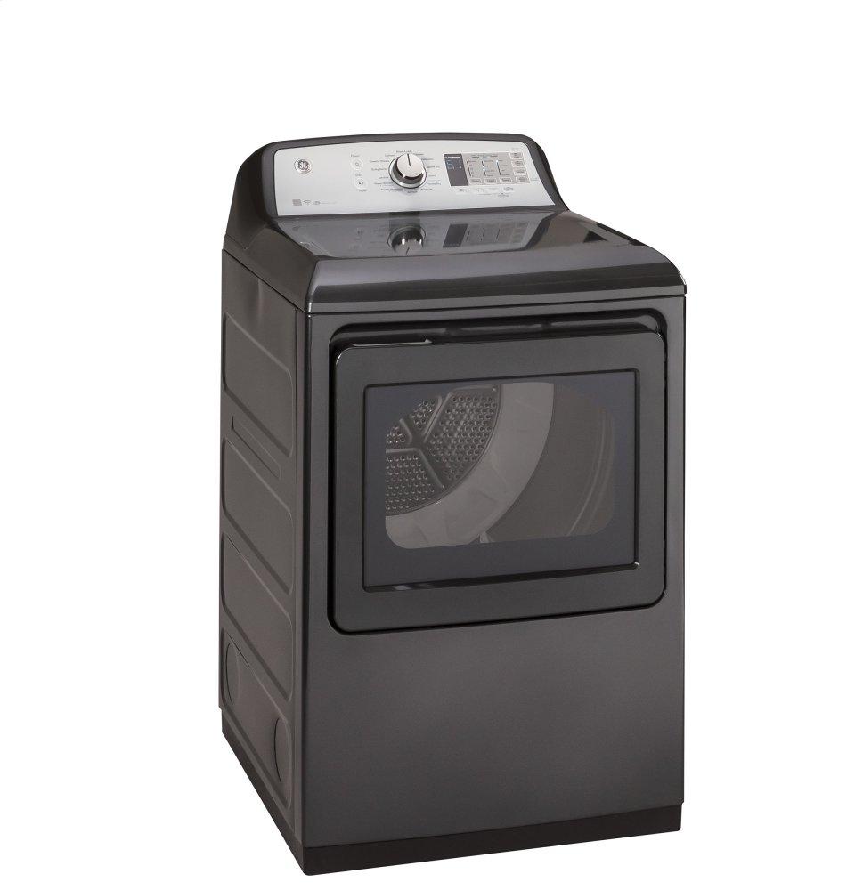 GE® 7.4 cu. ft. Capacity Smart aluminized alloy drum Electric Dryer with HE Sensor Dry