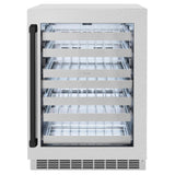 ZLINE Autograph Edition 24 in. Touchstone Dual Zone 44 Bottle Wine Cooler With DuraSnow' Stainless Steel Glass Door And Matte Black Handle (RWDOZ-SN-24-MB)