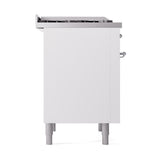 ILVE UN36FQNMPWHC Nostalgie II Noblesse 36 inch Dual Fuel Range (Natural Gas, Solid Door, White, Chrome)