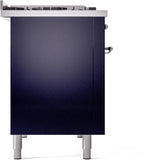 Nostalgie II 48 Inch Dual Fuel Natural Gas Freestanding Range in Blue with Chrome Trim