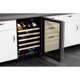 24-In Built-In Single Zone Wine Refrigerator with Door Swing - Right