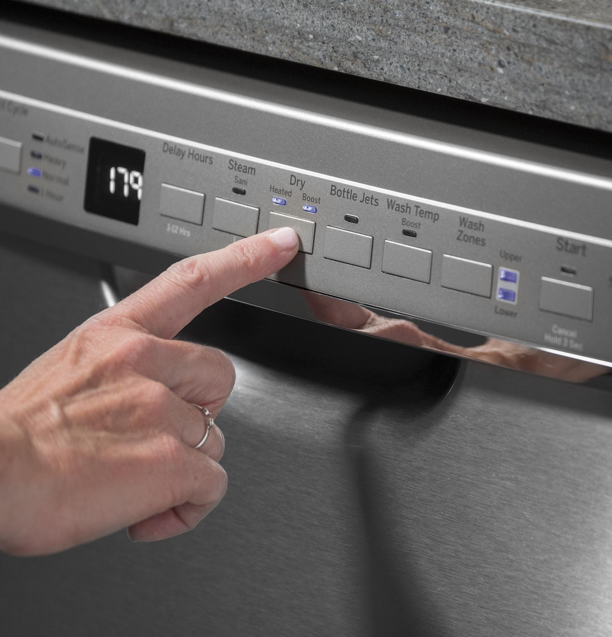 GE® Front Control with Stainless Interior Door Dishwasher with Sanitize Cycle & Dry Boost