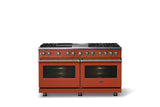 60"W.Dual Fuel Range (Finish: Spiced Cider, Trim: Polished Chrome, Fuel: Natural Gas)