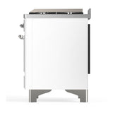 ILVE UMD40FQNR3WHCLP Majestic III 40 inch Dual Fuel Range with 6 Burners and Griddle, Dual Function Burner up to 25,000 BTU (Liquid Propane, Solid Door, White, Chrome)