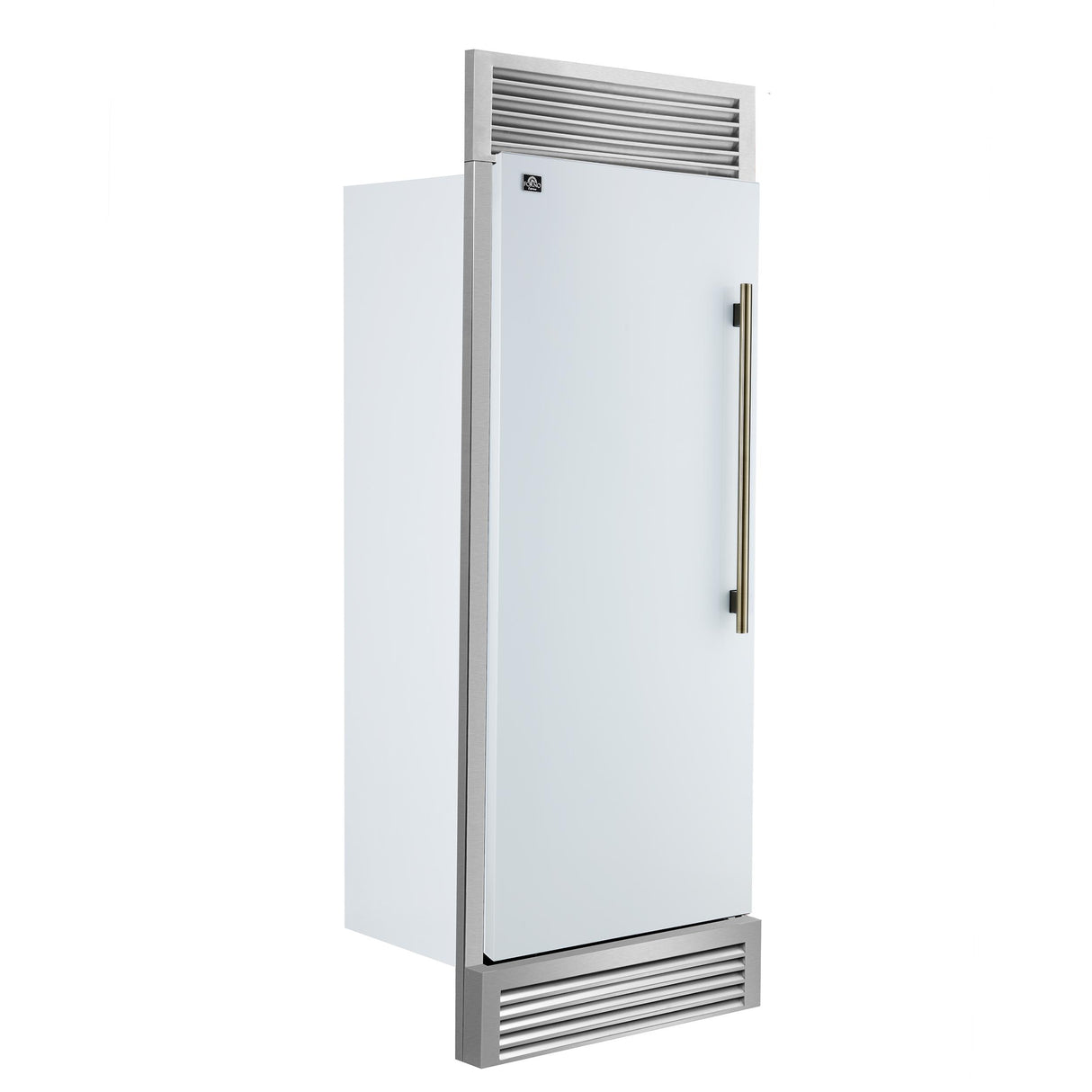 Forno Maderno 28" Built-In Convertible Refrigerator in White, 13.6 cu.ft. Left Swing with Decorative Grill - 32" Wide