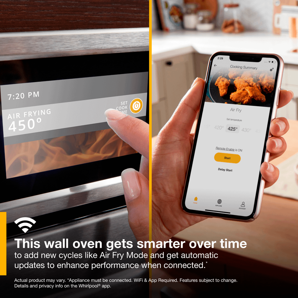 10.0 cu. ft. Smart Double Convection Wall Oven with Air Fry, when Connected
