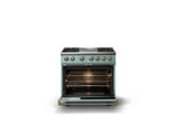 36"W. Dual Fuel Range (Burner: 4g, Finish: Splash, Trim: Polished Chrome, Fuel: Propane)