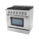 36 Inch Professional Dual Fuel Range In Stainless Steel