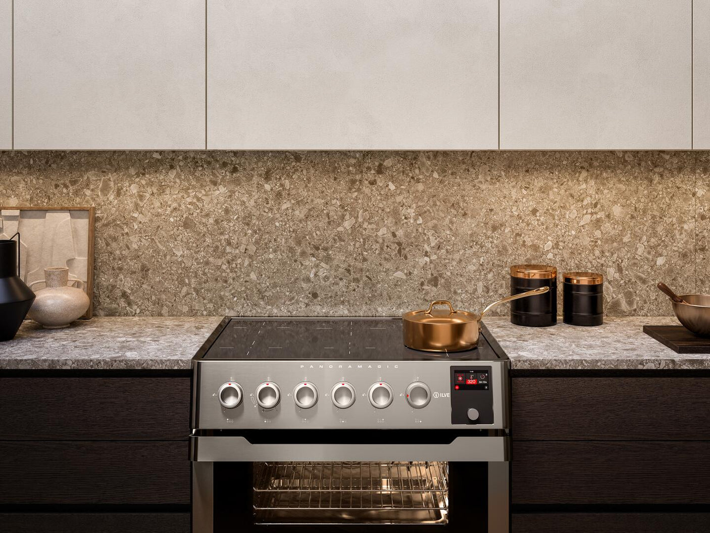 Panoramagic 36 Inch Electric Freestanding Range in Stainless Steel with Trim