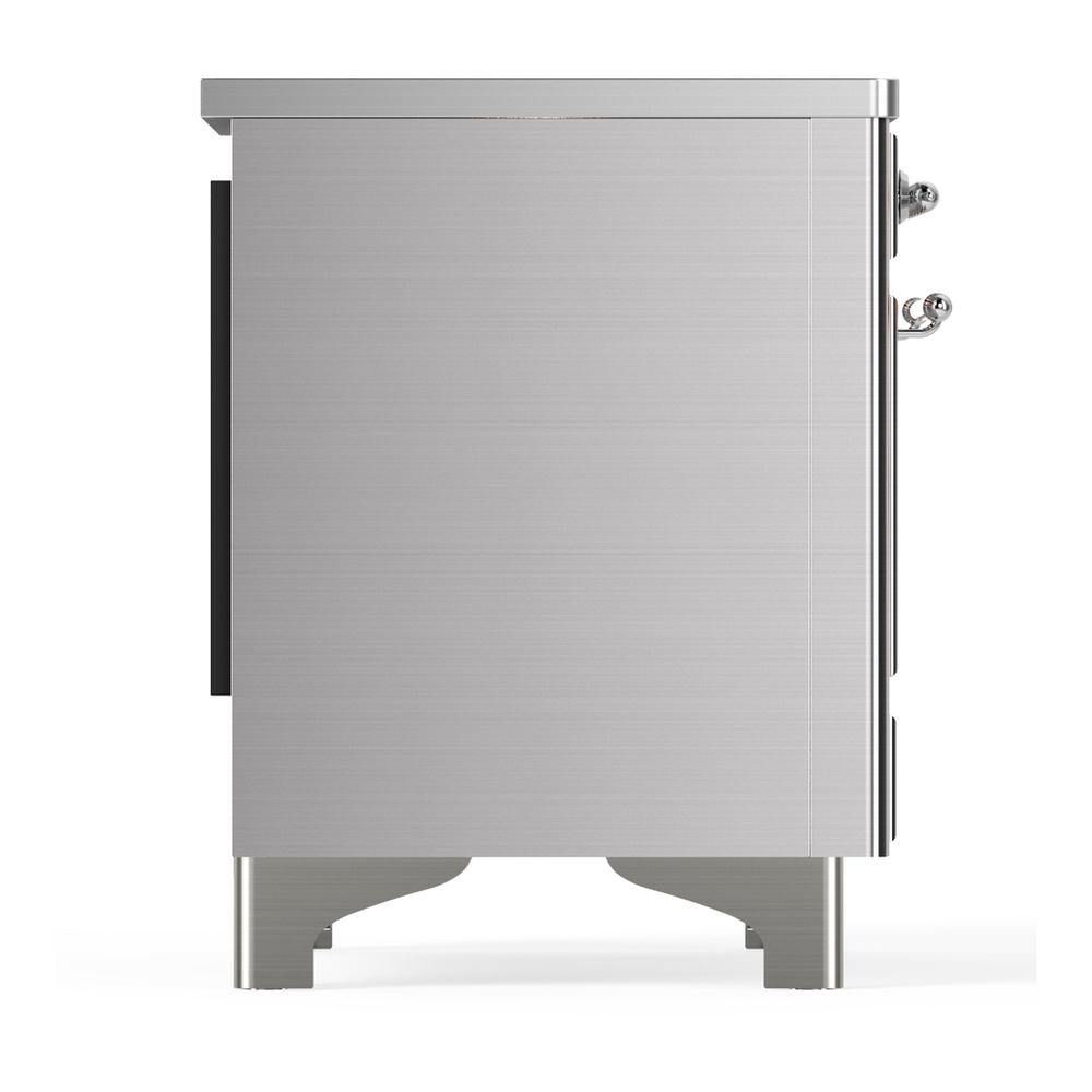 ILVE UMIB36QNR3SSC Majestic III 36 inch Induction Range with 6 Elements, 3.5 cu. ft. Total Oven Capacity (Solid Door, Stainless Steel, Chrome)