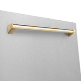 ZLINE Autograph Edition 24" 3rd Rack Top Touch Control Tall Tub Dishwasher in DuraSnow Stainless Steel with Accent Handle, 45dBa (DWMTZ-SN-24) [Color: Gold]
