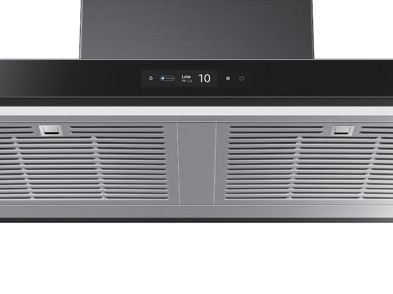 36" Bespoke Smart Wall Mount Hood with LCD Display in Clean Deep Charcoal