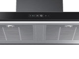 36" Bespoke Smart Wall Mount Hood with LCD Display in Clean Deep Charcoal
