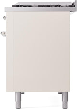 Nostalgie II 48 Inch Dual Fuel Liquid Propane Freestanding Range in Antique White with Chrome Trim