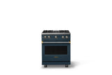 30"W. Sealed Burner Gas Range (Finish: Squall, Trim: Brushed Brass, Fuel: Natural Gas)