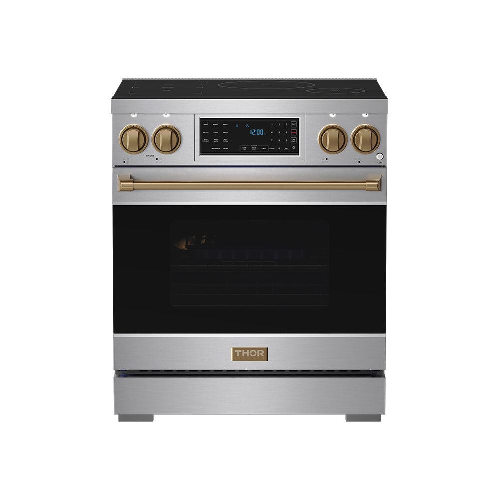 30 Inch Professional Induction Range With Tilt Panel Touch Control In Stainless Steel and Bronze  Gordon Ramsay Series