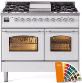 Nostalgie II 40 Inch Dual Fuel Liquid Propane Freestanding Range in RAL Custom Color with Chrome Trim