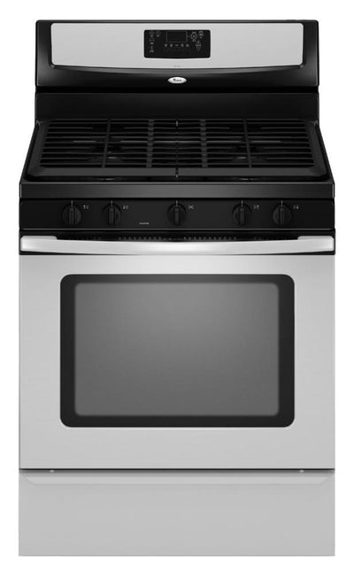 30-inch Self-Cleaning Freestanding Gas Range with Five Burners and Full-Width Satin-Finish Cast-Iron Grates