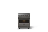 30"W. Induction Range (Finish: Damascus Gray, Trim: Polished Chrome)