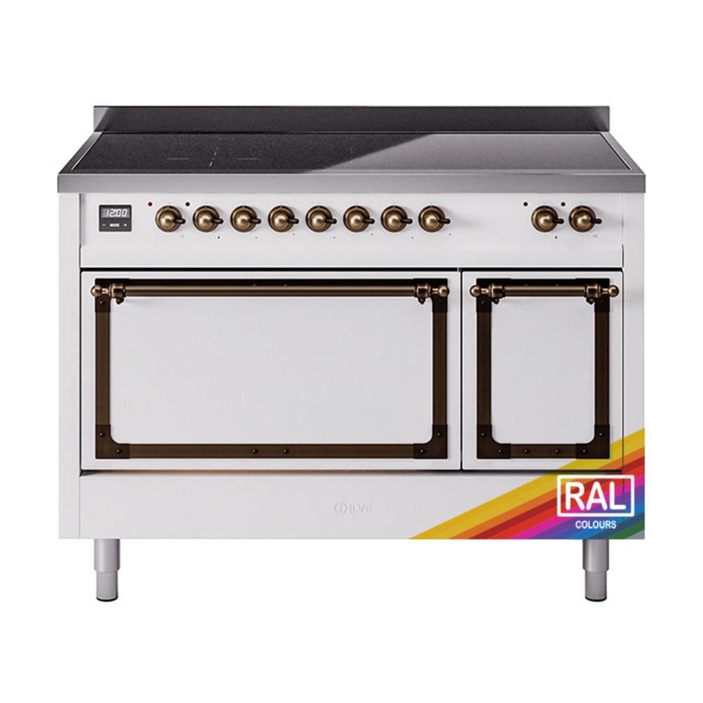 ILVE UNI486QNMPRAB Nostalgie II Noblesse 48 inch Induction Range (Solid Door, RAL, Burnished)