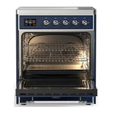 ILVE UMIB30QNR3MBC Majestic III 30 inch Induction Range with 4 Elements, 4 cu. ft. Oven Capacity (Solid Door, Midnight Blue, Chrome)