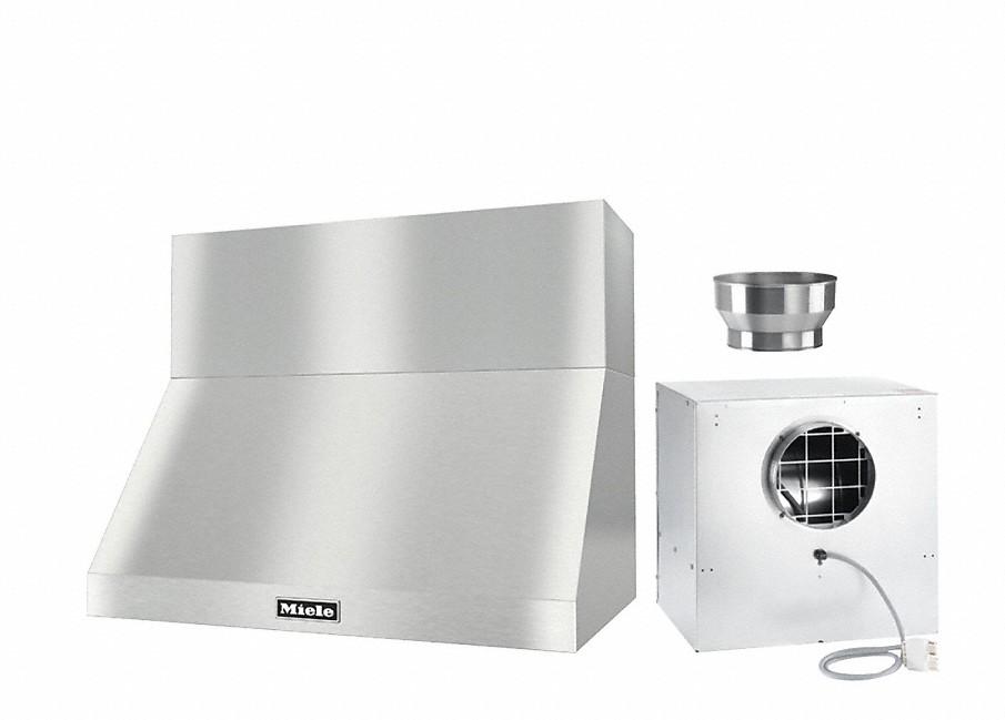 DAR 1230 Set 11 Wall-Mounted Range Hood with Extraction Mode with external XL motor including 12" chimney cover.