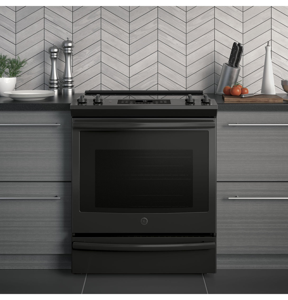 GE® 30" Slide-In Electric Convection Range