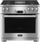 HR 1136-3 G AG GD Clean Touch Steel - 36" Range All Gas with DirectSelect, Twin convection fans and M Pro dual stacked burners