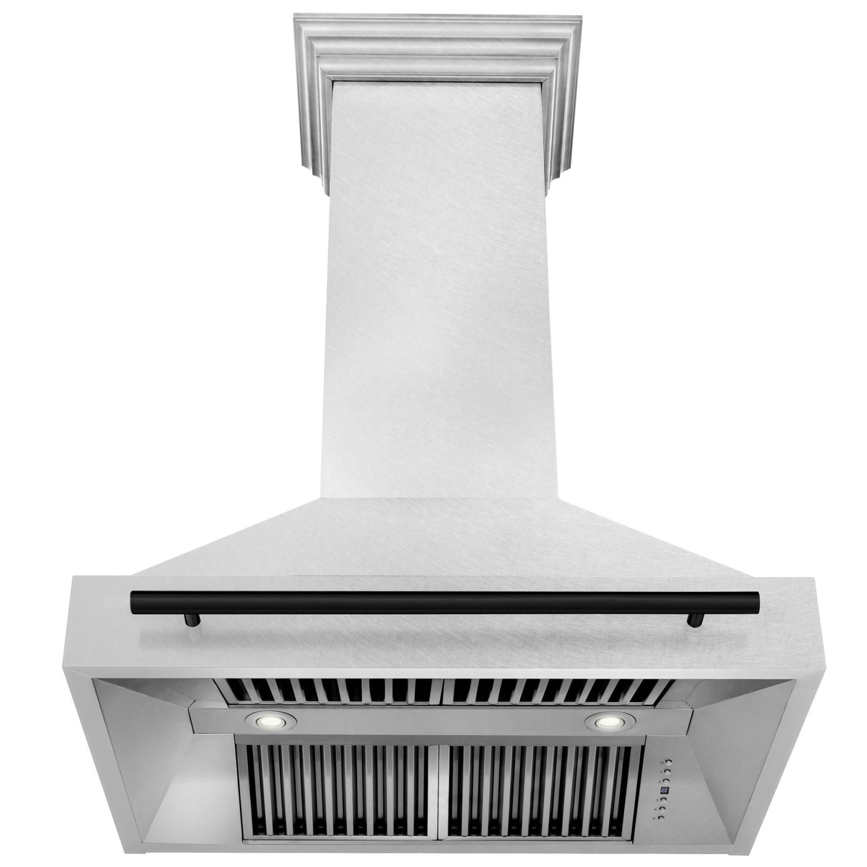 36 in. ZLINE Autograph Edition DuraSnow Stainless Steel Range Hood with Stainless Steel Shell and Colored Handle (8654SNZ-36) [Color: Matte Black]