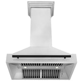 36 in. ZLINE Autograph Edition DuraSnow Stainless Steel Range Hood with Stainless Steel Shell and Colored Handle (8654SNZ-36) [Color: Matte Black]