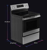 GE Profile™ ENERGY STAR® 30" Smart Free-Standing Electric Convection Range with No Preheat Air Fry and EasyWash™ Oven Tray