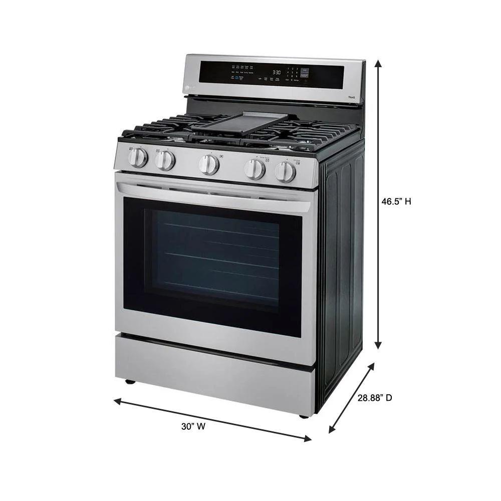5.8 cu ft. Smart Wi-Fi Enabled True Convection InstaView® Gas Range with Air Fry