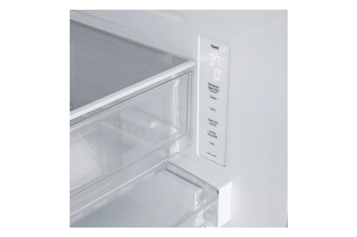 25 cu.ft. 3-Door French Door Refrigerator with Hybrid Handle Design and External Ice and Water Dispenser