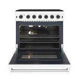 36 Inch Professional Gas Range In White