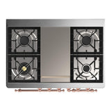 ILVE UMD40FQNR3BUP Majestic III 40 inch Dual Fuel Range with 6 Burners and Griddle, Dual Function Burner up to 25,000 BTU (Natural Gas, Solid Door, Burgundy, Copper)