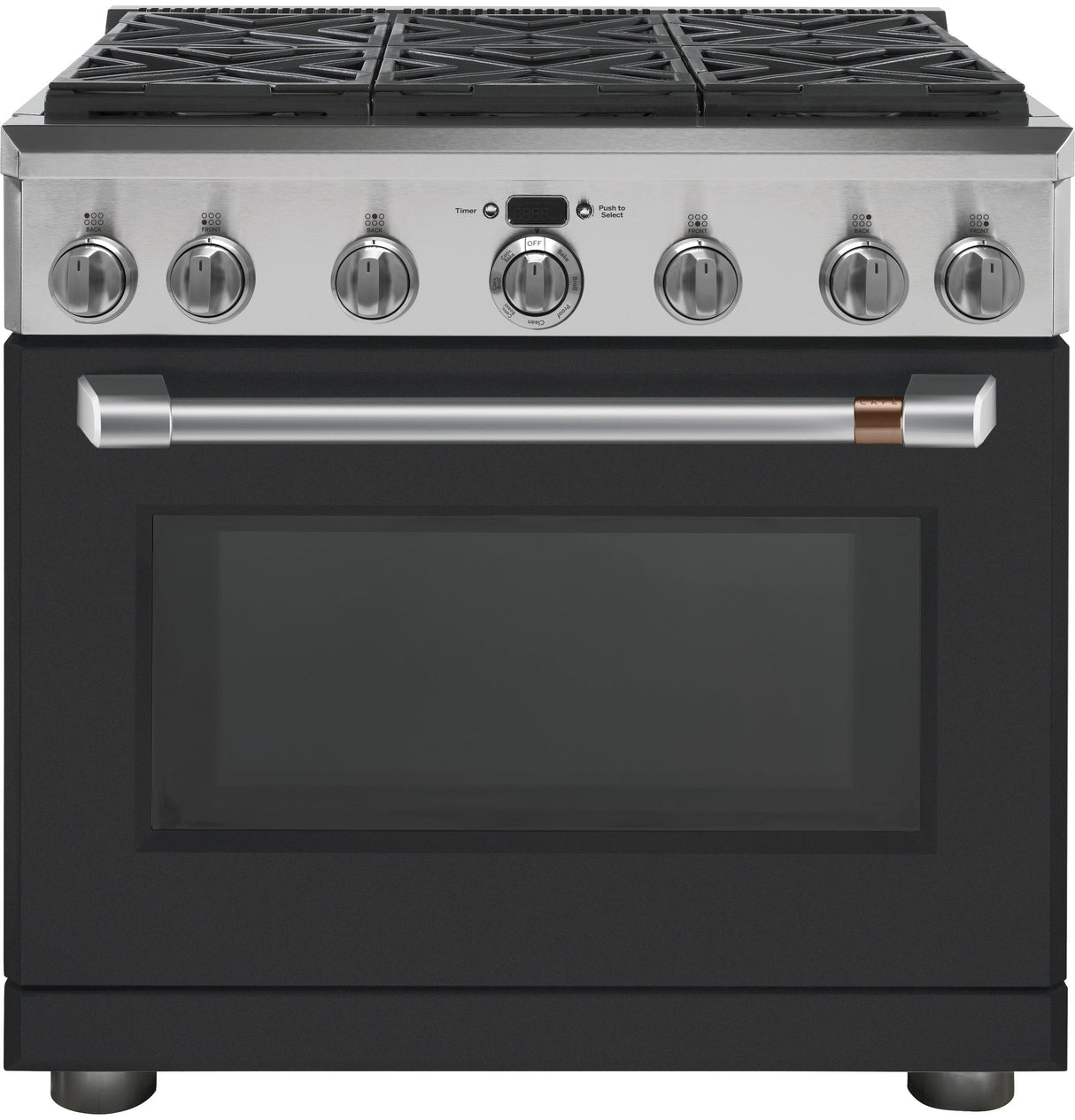 Café™ 36" Brushed Stainless Handle & Knob Set for Pro Range and Rangetop