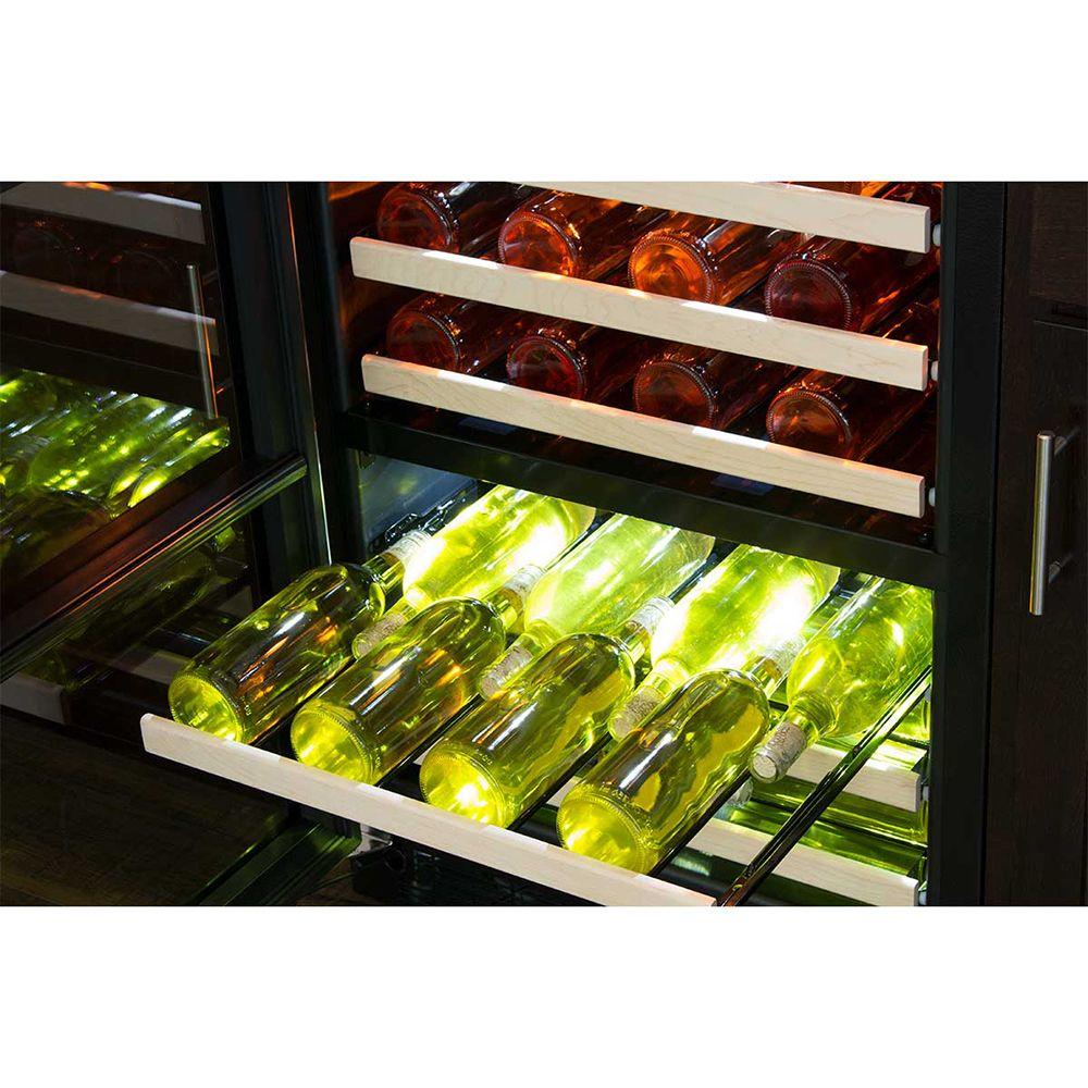 24-In Built-In High Efficiency Dual Zone Wine Refrigerator with Door Style - Stainless Steel Frame Glass, Door Swing - Left