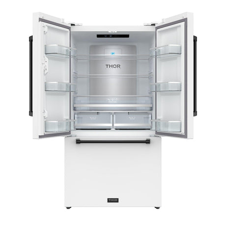 36 Inch French Door Counter Depth Refrigerator With Ice Maker - White/black  Gordon Ramsay Series