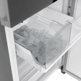 800 Series Free-standing fridge-freezer with freezer at bottom, glass door 24" Black, Total No Frost
