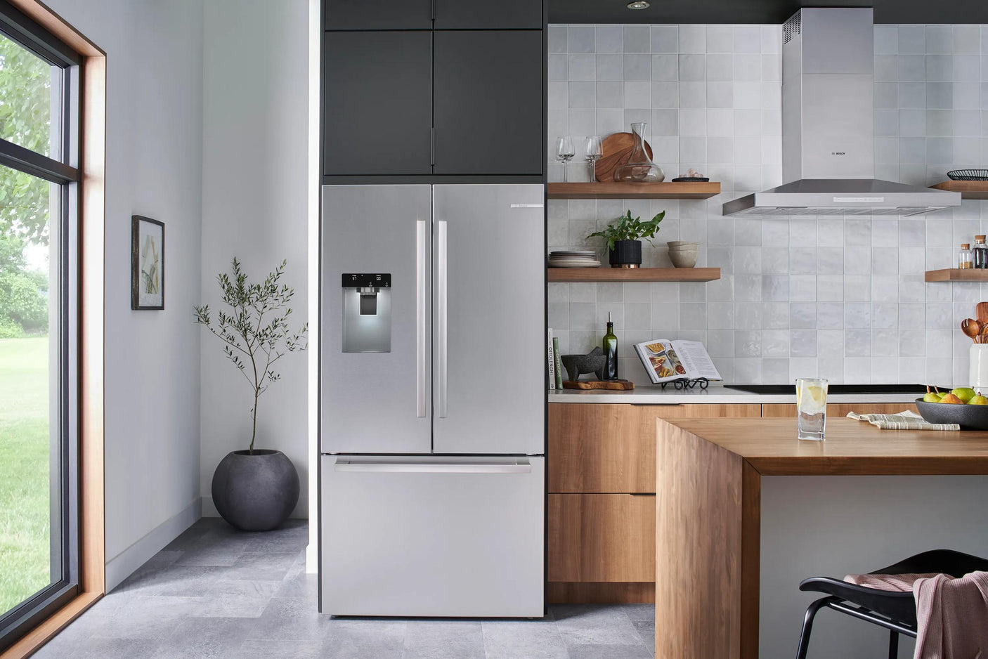 500 Series French Door Bottom Mount Refrigerator 36" Stainless steel (with anti-fingerprint), Total No Frost