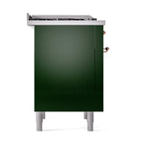 ILVE UN36FQNMPEGPLP Nostalgie II Noblesse 36 inch Dual Fuel Range (Liquid Propane, Solid Door, Emerald Green, Copper)