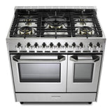 Verona VUFSGG365DSS 36 inch Ultima Collection Double Oven Gas Range with 5 Brass Burners, 4.1 cu. ft. Oven Total Capacity