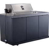 Forno Rimini Outdoor Kitchen 30" BBQ 62,600 BTU, 3 Burners with Sear & Rotisserie, 2.4 cu.ft. Beverage Center, Stainless Steel Sink, Black Cabinets & Gray Sintered Stone Countertop