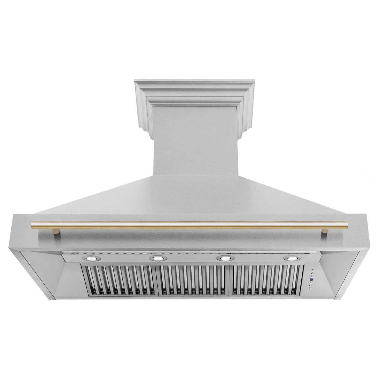 48 in. ZLINE Autograph Edition DuraSnow Stainless Steel Range Hood with DuraSnow Stainless Steel Shell (8654SNZ-48) [Color: Gold]