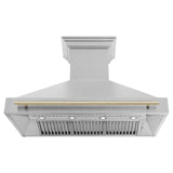 48 in. ZLINE Autograph Edition DuraSnow Stainless Steel Range Hood with DuraSnow Stainless Steel Shell (8654SNZ-48) [Color: Gold]