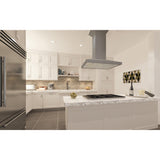 ZLINE Ducted Wooden Island Mount Range Hood in Gray with Remote Blower (KBiUU-RD) [Size: 30 Inch]